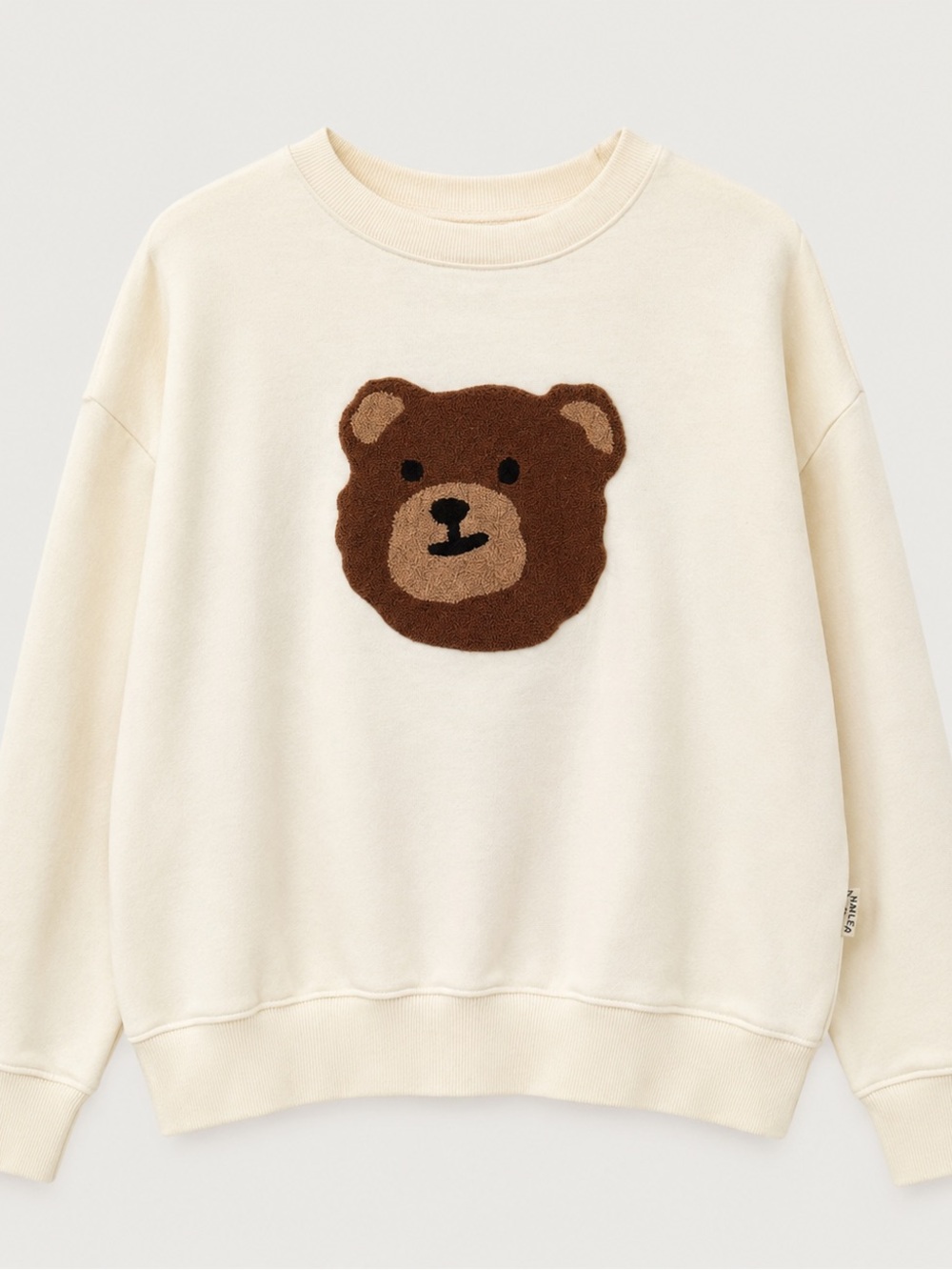 Ambler Boucle Teddy Bear Brushed Crewneck in Ivory Size S